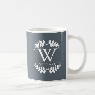 Taza De Café Monogramado de Gris gris pizarra de moda