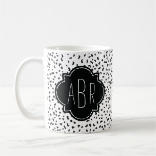 Taza De Café Monogramado de los lugares modernos de dálmata en
