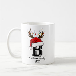 Taza De Café Monogramed Family Name Santa Claus Navidades