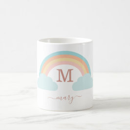 Taza De Café Monogramm, kundenspezifischer Regenbogen