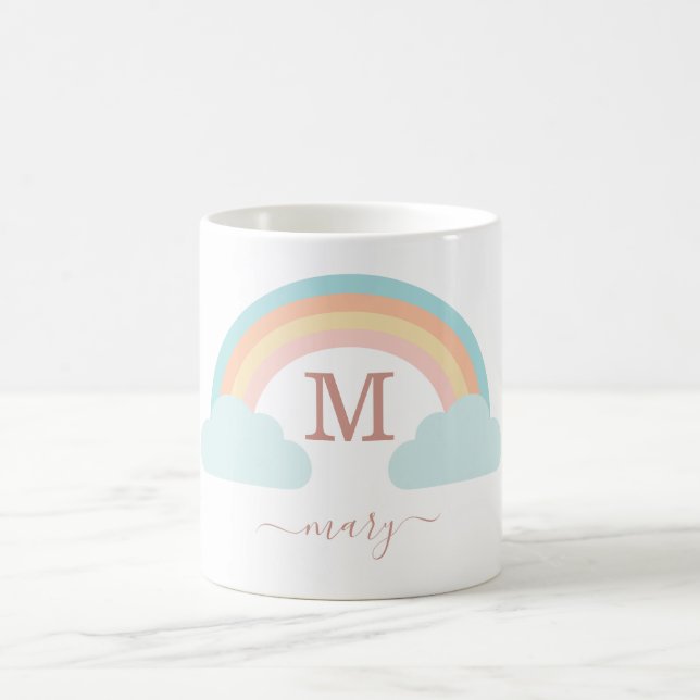 Taza De Café Monogramm, kundenspezifischer Regenbogen (Centro)