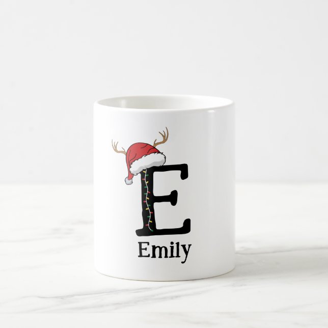 Taza De Café Monogrammed Family Christmas Personalize With Name (Centro)