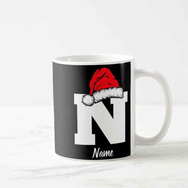 Taza De Café Monogrammed Family Christmas With Name  (Derecha)