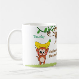 Taza De Café Monos Cute con nombres personalizados divertidos