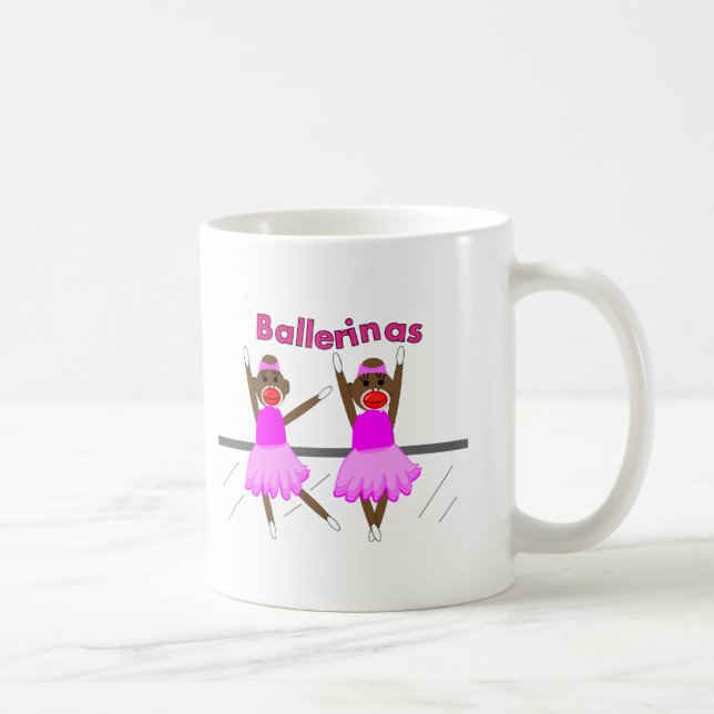 Taza De Café Monos del calcetín de la bailarina--Diseño (Derecha)