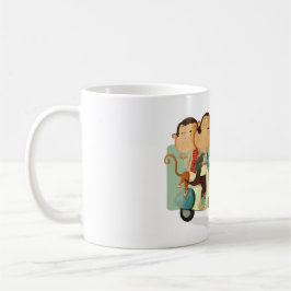 Taza De Café Monos elegantes de la vespa de la estancia