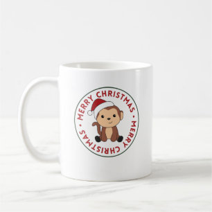 Taza De Café Monos Navidades Nieve animales de invierno monos