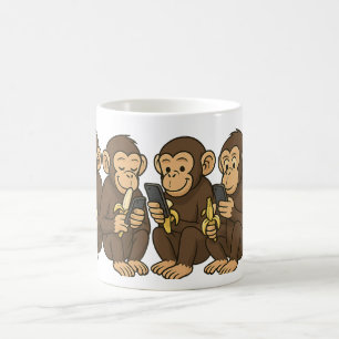 Taza De Café Monos personalizados en teléfonos móviles