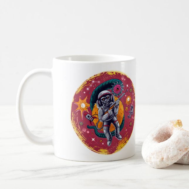 Taza De Café Monos raros en el espacio (Con donut)