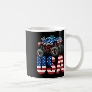 Taza De Café Monster Camión Bandera Estadounidense 4 De Julio C