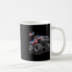 Taza De Café Monster Camión Bandera Estadounidense Niños Niños