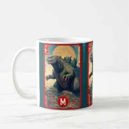 Taza De Café Monster Monogram Lizard Retro Bold Cool Graphic