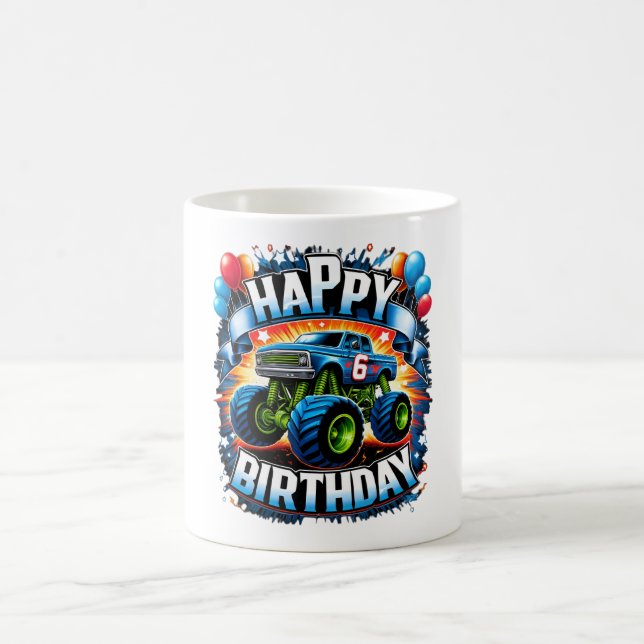 Taza De Café Monster Truck 6to. Diseño de cumpleaños - Roar en  (Centro)