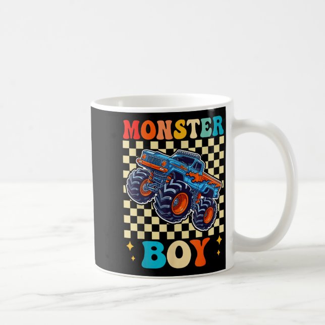 Taza De Café Monster Truck Boy Family Matching Monster Trucks B (Derecha)