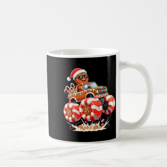 Taza De Café Monster Truck Gingerbread Man Christmas  (Derecha)