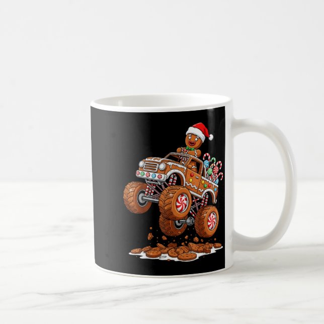 Taza De Café Monster Truck Gingerbread Man Funny Christmas Baki (Derecha)