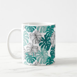 Taza De Café Monstera Duo Tone: Trópicos mínimos