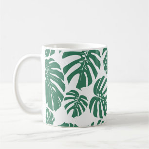 Taza De Café Monstera se deja sin costura, con un patrón decora