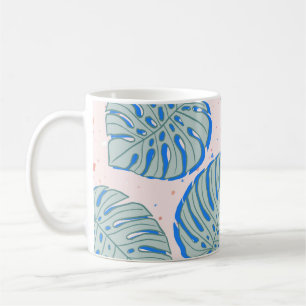 Taza De Café Monstera tropical: Patrón de cosecha Terrazzo
