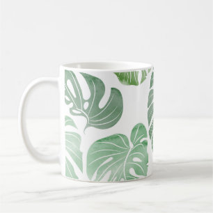 Taza De Café Monstruo acuarela, fondo de pantalla tropical sin
