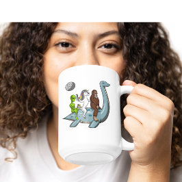 Taza De Café Monstruo de Alien Bigfoot Unicorn Riding Loch Ness