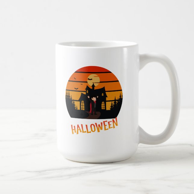 Taza De Café Monstruo de Halloween al atardecer Coffe Mug (Derecha)