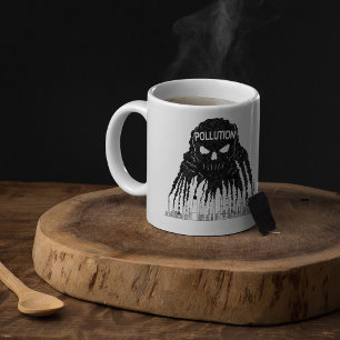 Taza De Café Monstruo de la nube de la contaminación café Mug