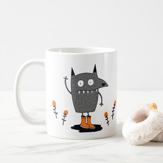Taza De Café Monstruo de ondulación divertida (Con donut)