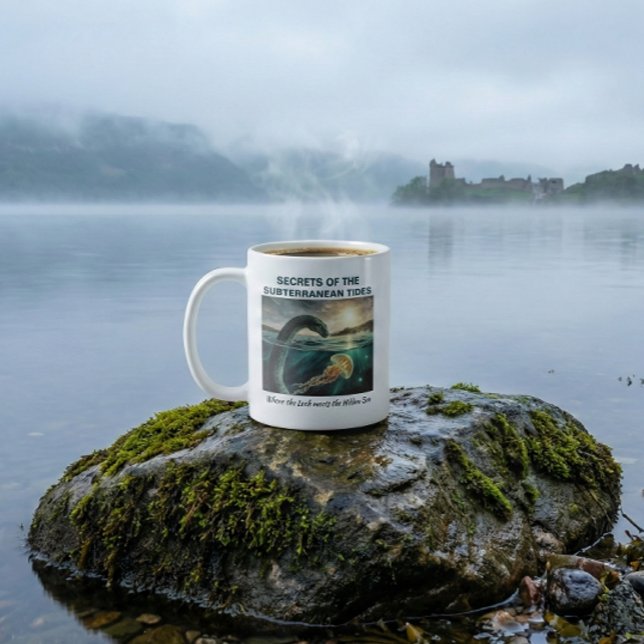 Taza De Café Monstruo del Lago Ness Mito | Folclore Whimsigoth (Loch Ness Monster Nessie Ceramic Mug Gift. Scottish Folklore Niseag Star Jelly Witchlight Guardian)