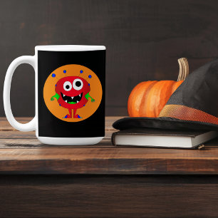Taza De Café Monstruo divertido, colorido, Personalizado, Hallo