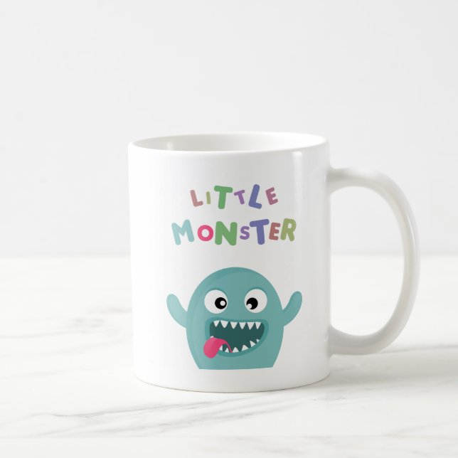 Taza De Café Monstruo divertido de la verde menta pequeño (Derecha)