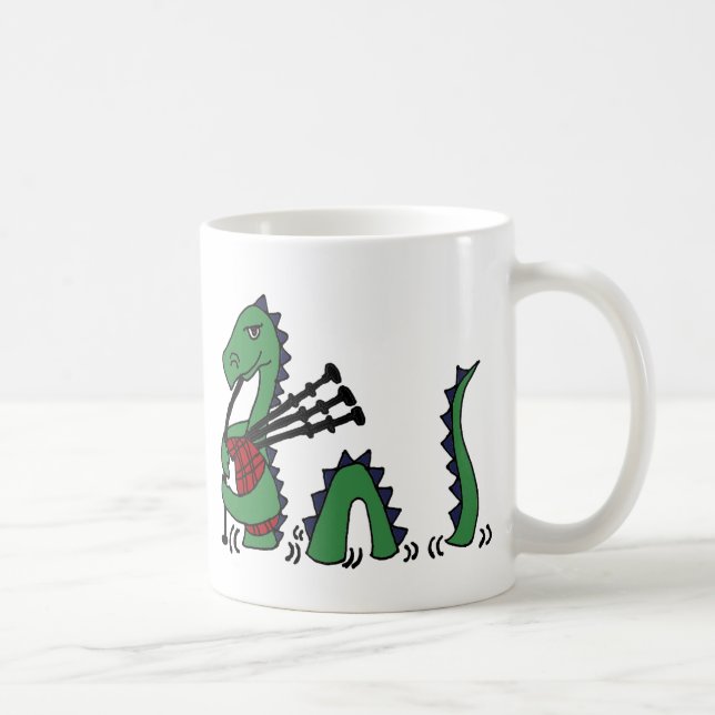 Taza De Café Monstruo divertido de Loch Ness que toca las (Derecha)