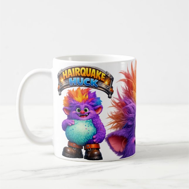 Taza De Café Monstruo divertido Terremoto de pelo (Izquierda)