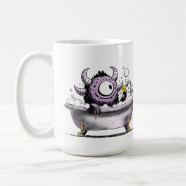 Taza De Café Monstruo en baño de burbujas