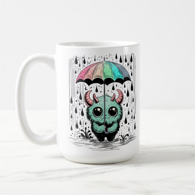 Taza De Café Monstruo en la lluvia (Izquierda)