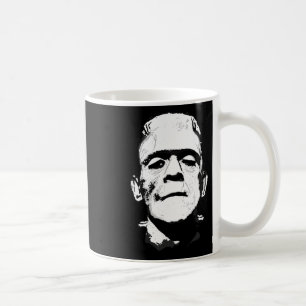 Taza De Café Monstruo Frankenstein De Halloween Blanco Y Negro