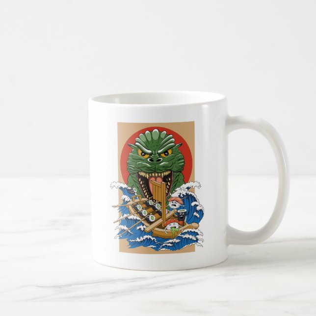 Taza De Café Monstruo japonés Sushi Lover (Derecha)