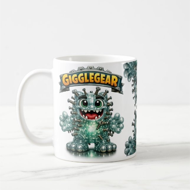 Taza De Café Monstruo lindo llamado "Giggle Gear" (Izquierda)