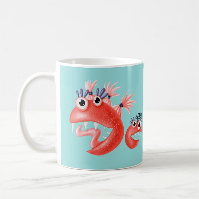 Taza De Café Monstruo loco niños graciosos (Izquierda)