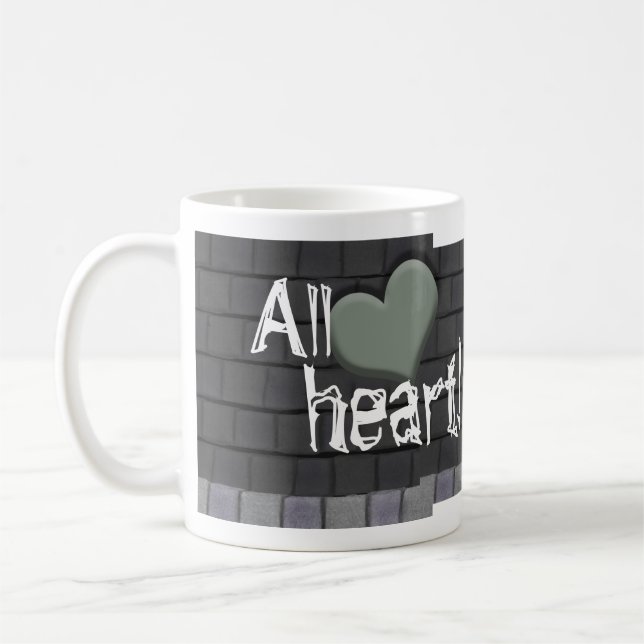 Taza De Café Monstruo verde difuso con corazón (Izquierda)