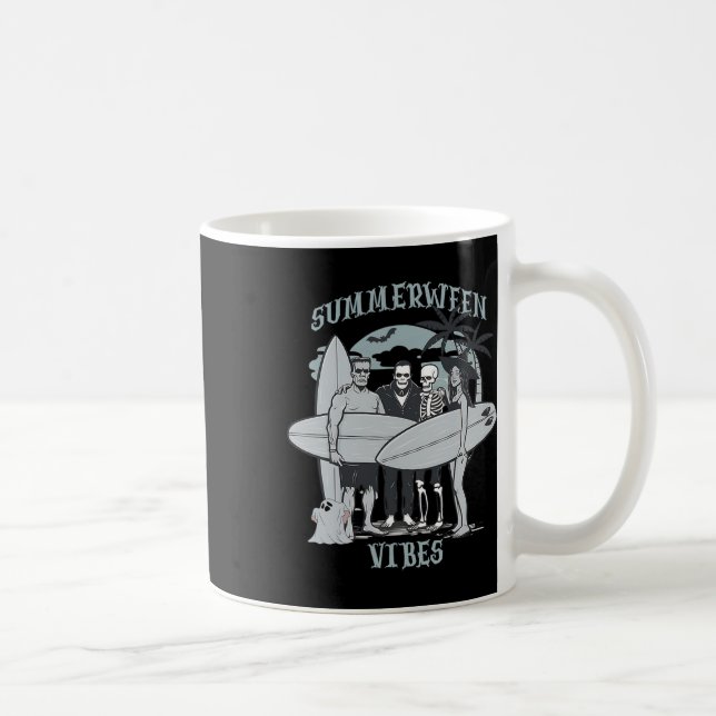 Taza De Café Monstruos de Surfing Clic Halloween Vibes Graphic (Derecha)