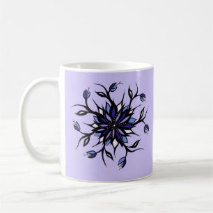 Taza De Café Monstruos y dientes florales góticos de la mandala