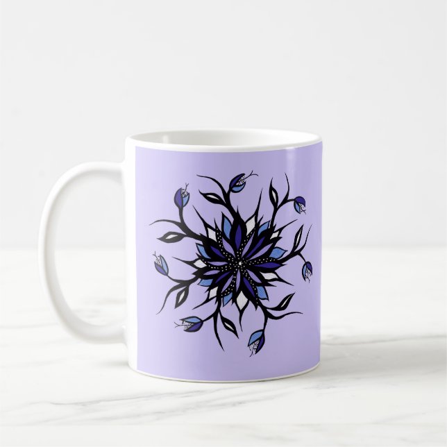 Taza De Café Monstruos y dientes florales góticos de la mandala (Izquierda)