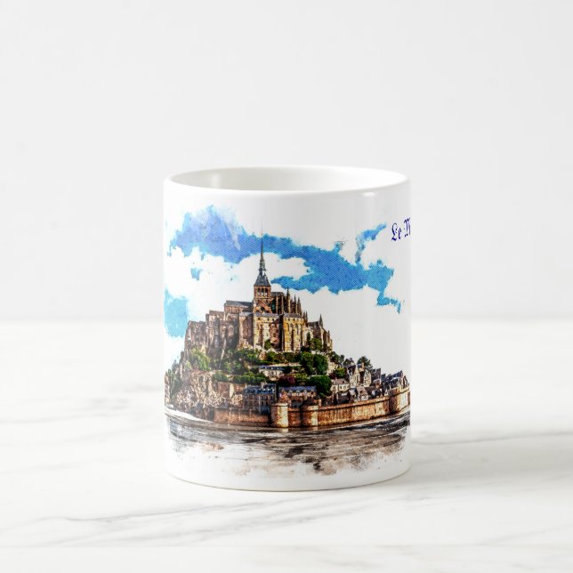 Taza De Café Mont Saint Michel en Normandía, Francia. (Centro)
