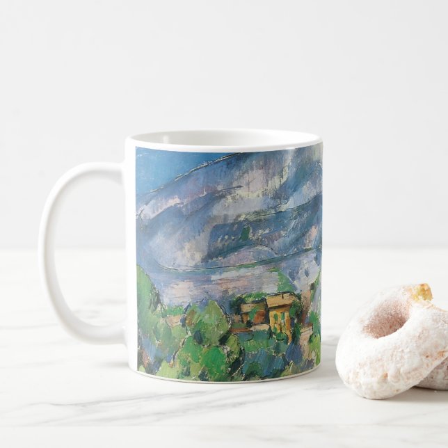 Taza De Café Mont Sainte Victoire sobre Tholonet, Paul Cezanne (Con donut)