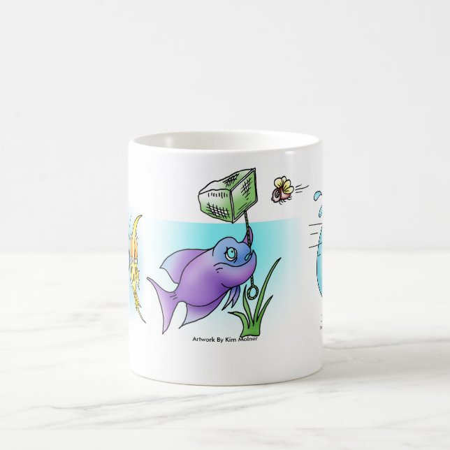 Taza De Café Montaje 3 del dibujo animado de los pescados (Centro)