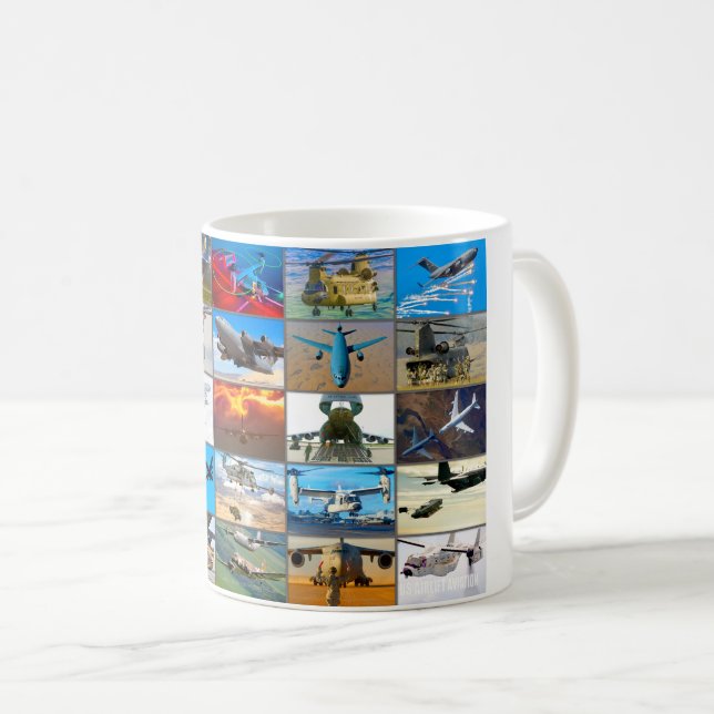 TAZA DE CAFÉ "MONTAJE" DE AVIACIÓN AÉREA ESTADOUNIDENSE (Anverso derecho)