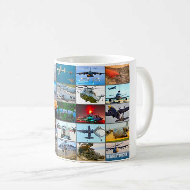 TAZA DE CAFÉ "MONTAJE" DE AVIACIÓN AÉREA ESTADOUNIDENSE (Anverso derecho)
