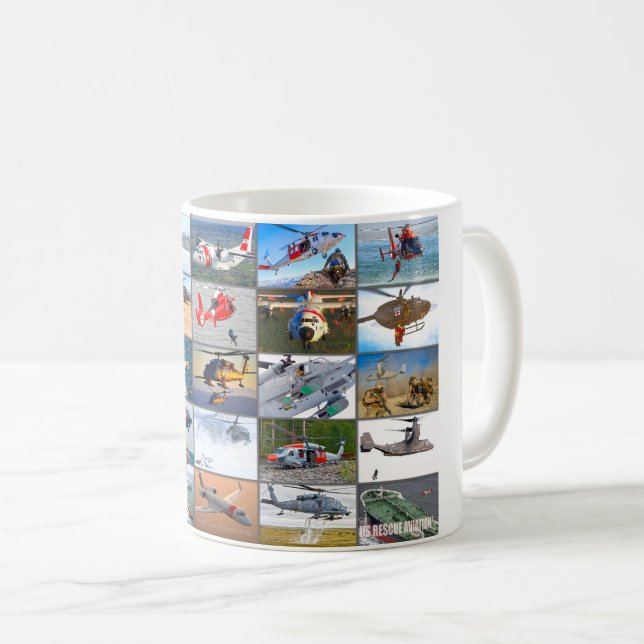 TAZA DE CAFÉ "MONTAJE" DE AVIACIÓN DE RESCATE DE EE.UU. (Anverso derecho)