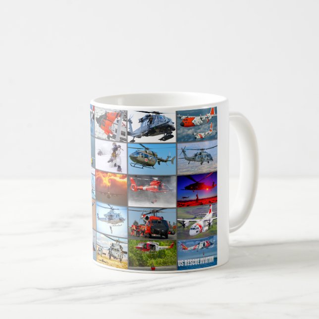 TAZA DE CAFÉ "MONTAJE" DE AVIACIÓN DE RESCATE DE EE.UU. (Anverso derecho)